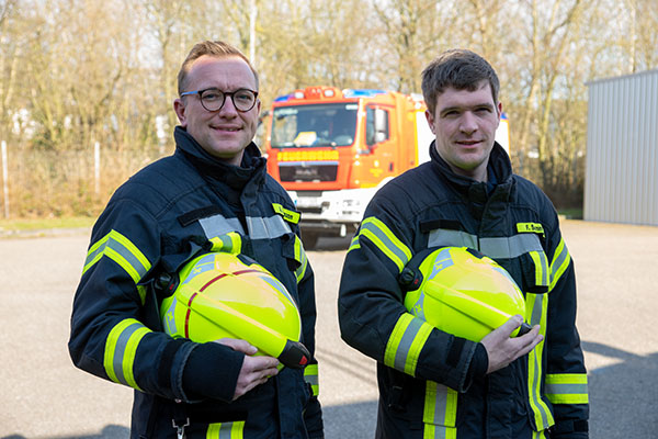 Aktuelle Löschzugführung (von links): stv. Andreas Lohmann und Fabian Sommer