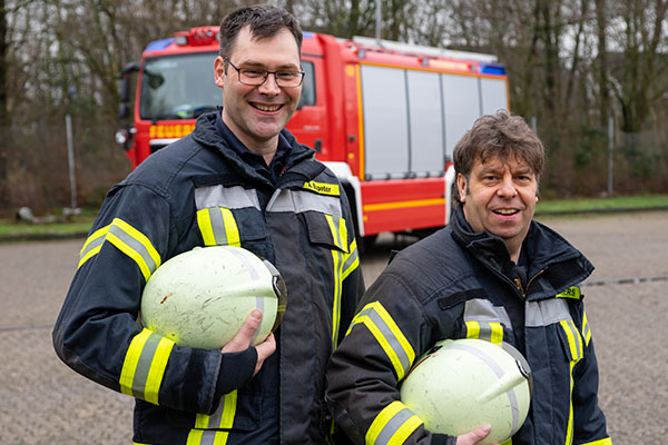 Aktuelle Löschzugführung (von links): stv. Marvin Jäckh, Dennis Thuis und stv. Markus Schaefer