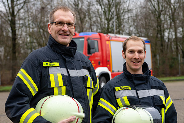 Aktuelle Löschzugführung (von links): stv. Marvin Jäckh, Dennis Thuis und stv. Markus Schaefer